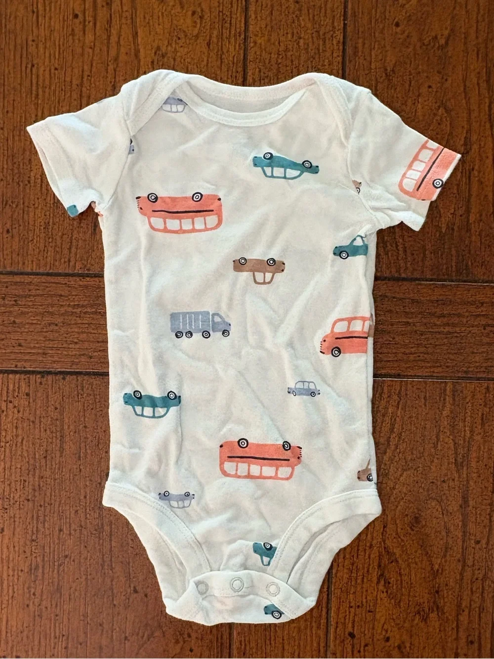 Carter's Baby Boy 3-Pc Set, Cars-Light Gray & White Shirt, Onesie, Pants-6 Month - Picture 2 of 9
